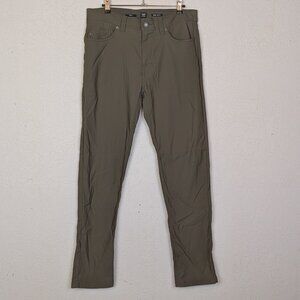 Prana Brion Stretch Slim Fit Active Pant in Slate Green